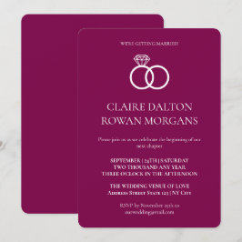 Convite Simples De Casamento Burgundy