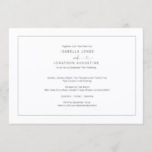 Convite Simples de Casamento com RSVP