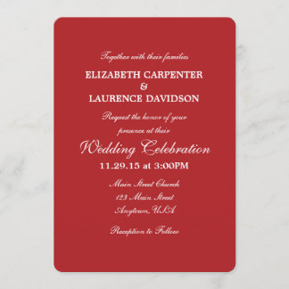 Convite Simples De Casamento Da Planície Vermelha