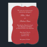 Convite Simples De Casamento De Branco Vermelho<br><div class="desc">Produtos de papel de alta qualidade perfeitos para qualquer ocasião.</div>