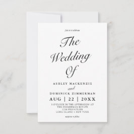 Convite Simples De Casamento De Caligrafia