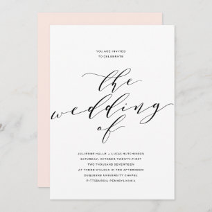 Convite Simples De Casamento De Caligrafia Românic