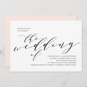 Convite Simples De Casamento De Caligrafia Românic