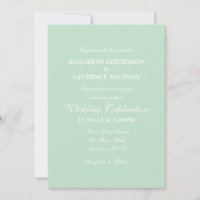 Convite Simples De Casamento De Casa Mint Green