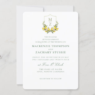 Convite Simples De Casamento De Citrinos Chic Flor