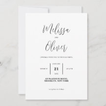 Convite Simples De Casamento De Foto Clássico