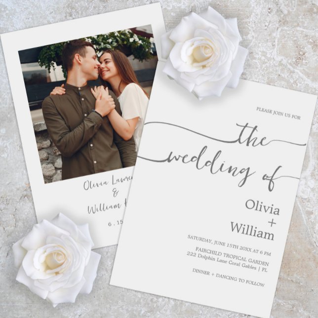 Convite Simples De Casamento De Fotografias De Scr (Criador carregado)
