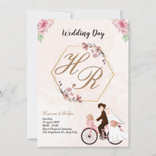 Convite Simples de Casamento de Fotografias Pretas