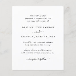 Convite Simples De Casamento De Orçamento Elegante