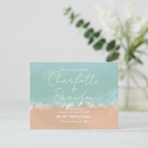 Convite Simples de Casamento de Praia no Verão