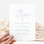 Convite Simples De Casamento Elegante Dusty Blue<br><div class="desc">Um belo convite de casamento minimalista azul empoeirado. Totalmente personalizável com nomes,  datas,  local e cores para corresponder ao seu tema de casamento.</div>