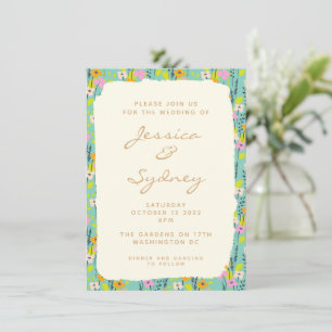 Convite Simples De Casamento Floral De Jardim De V