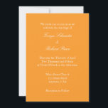 Convite Simples De Casamento Laranja Branco<br><div class="desc">Produtos de papel.</div>
