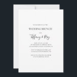 Convite simples de casamento legante Brunch<br><div class="desc">Este simples convite elegante para o casamento é perfeito para o seu brunch moderno minimalista de casamento preto e branco. O design apresenta fonte contemporânea mínima acompanhada de caligrafia formal. Mantenha-o como está,  ou escolha personalizá-lo com seu próprio trabalho de arte ou fotos!</div>