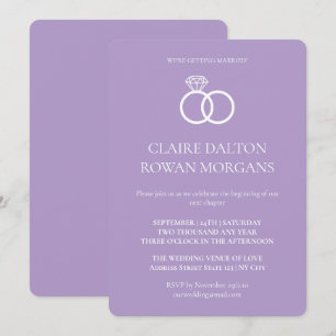 Convite Simples De Casamento Lilac