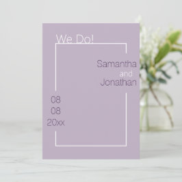 Convite Simples de Casamento Lilac Minimalista