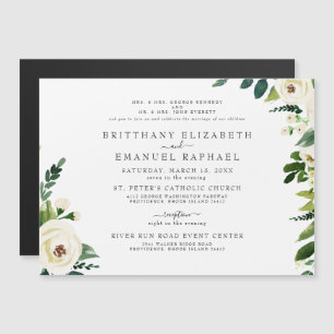 Convite Simples De Casamento Magnético Floral Bran