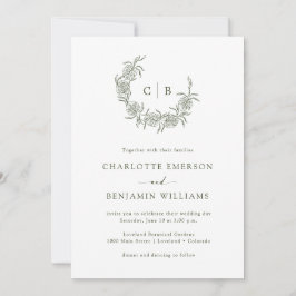 Convite Simples De Casamento Monograma