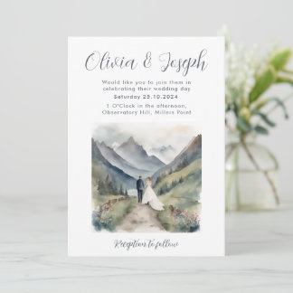 Convite Simples De Casamento Por Aquarela De Monta