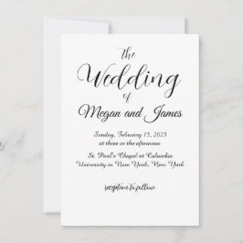 Convite Simples de Casamento Preto e Branco