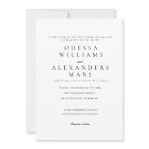 Convite Simples de Casamento Preto e Branco