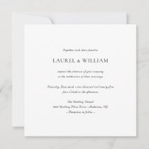 Convite Simples De Casamento Quadrado De Plum