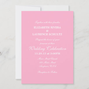 Convite Simples De Casamento Rosa