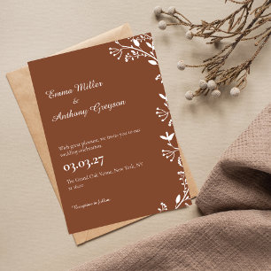 Convite Simples De Casamento Russo Floral