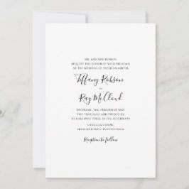 Convite Simples De Casamento Tradicional Elegante