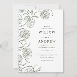 Convite Simples De Casamento Tropical