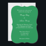 Convite Simples De Casamento Verde Branco<br><div class="desc">Produtos de papel de alta qualidade perfeitos para qualquer ocasião.</div>