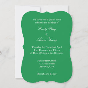 Convite Simples De Casamento Verde Branco