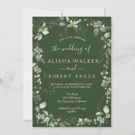 Convite Simples de Casamento Verde e Branco