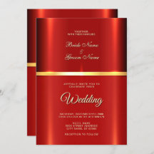 Convite Simples De Casamento Vermelho