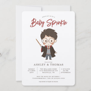 Convite Simples de Churrasco de Bebê Harry Potter