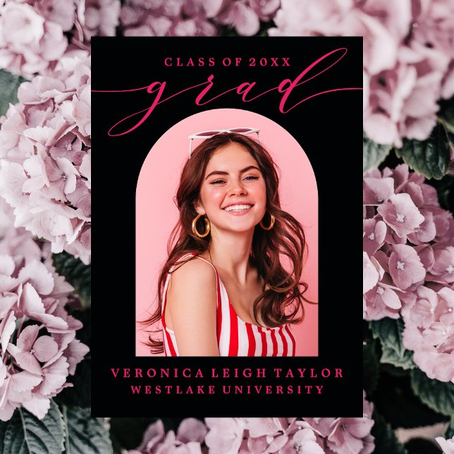 CONVITE SIMPLES DE FORMANDO DE CALLIGRAPHY ARCH MI (Criador carregado)