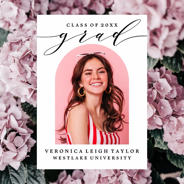 CONVITE SIMPLES DE FORMANDO DE CALLIGRAPHY ARCH MI (Criador carregado)