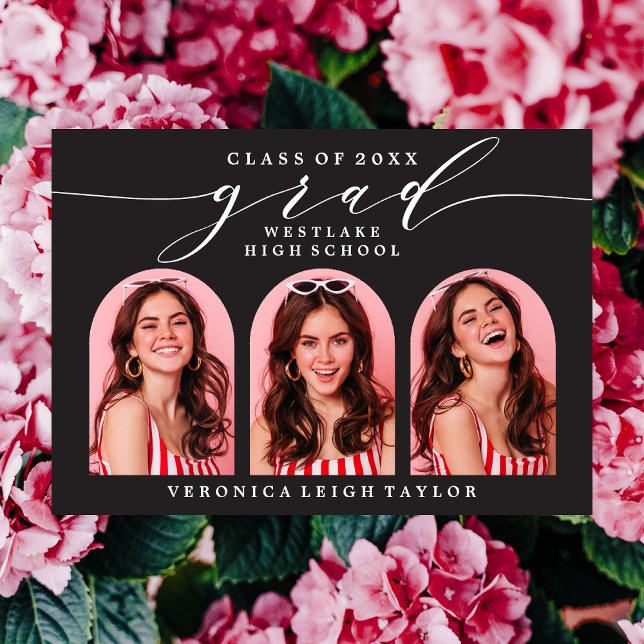 CONVITE SIMPLES DE FORMANDO DE CALLIGRAPHY ARCH MI (Criador carregado)