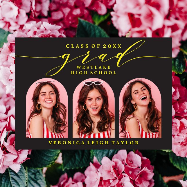 CONVITE SIMPLES DE FORMANDO DE CALLIGRAPHY ARCH MI (Criador carregado)