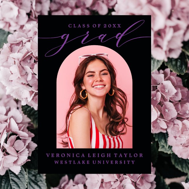 CONVITE SIMPLES DE FORMANDO DE CALLIGRAPHY ARCH MI (Criador carregado)