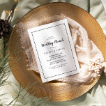 Convite Simples De Frame De Casamento Minimalista<br><div class="desc">Este simples convite para o casamento é perfeito para um brunch de casamento elegante. O clássico design apresenta uma estrutura básica de borda e tipografia rústica em preto e branco com um aspecto mínimo moderno. QSD112</div>