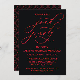 CONVITE SIMPLES DE GRADUAÇÃO DE CALLIGRÁFICO WHIMS