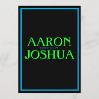 Convite Simples de Neon Azul