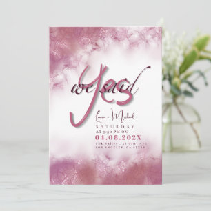 Convite Simples Dissemos Sim Nomes Personalizados e Texto