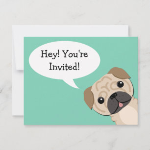 Convite simples do aniversário do Pug
