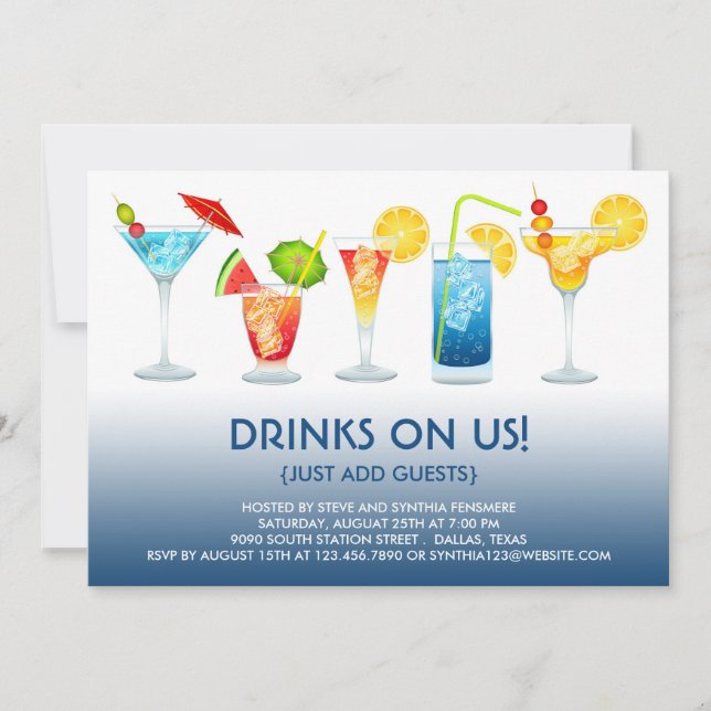 Convite Simples Do Partido Cocktail (Frente)
