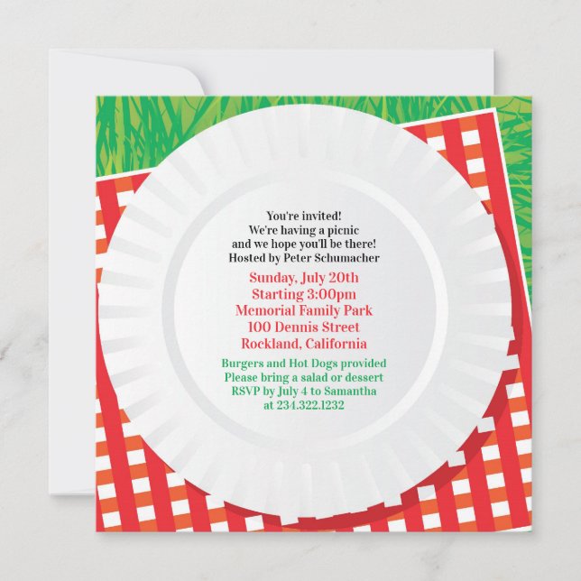 Convite Simples do Partido do CHURRASCO de Saída d (Frente)