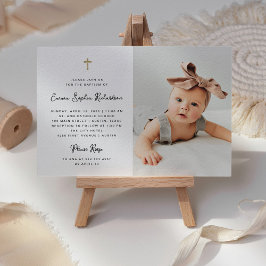 Convite Simples doce | Batismo fotográfico e preto e branc