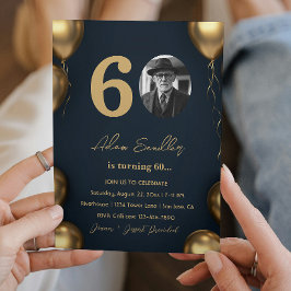 Convite Simples e elegante 60ª festa de aniversário