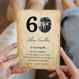 Convite Simples e elegante 60ª Festa de aniversário